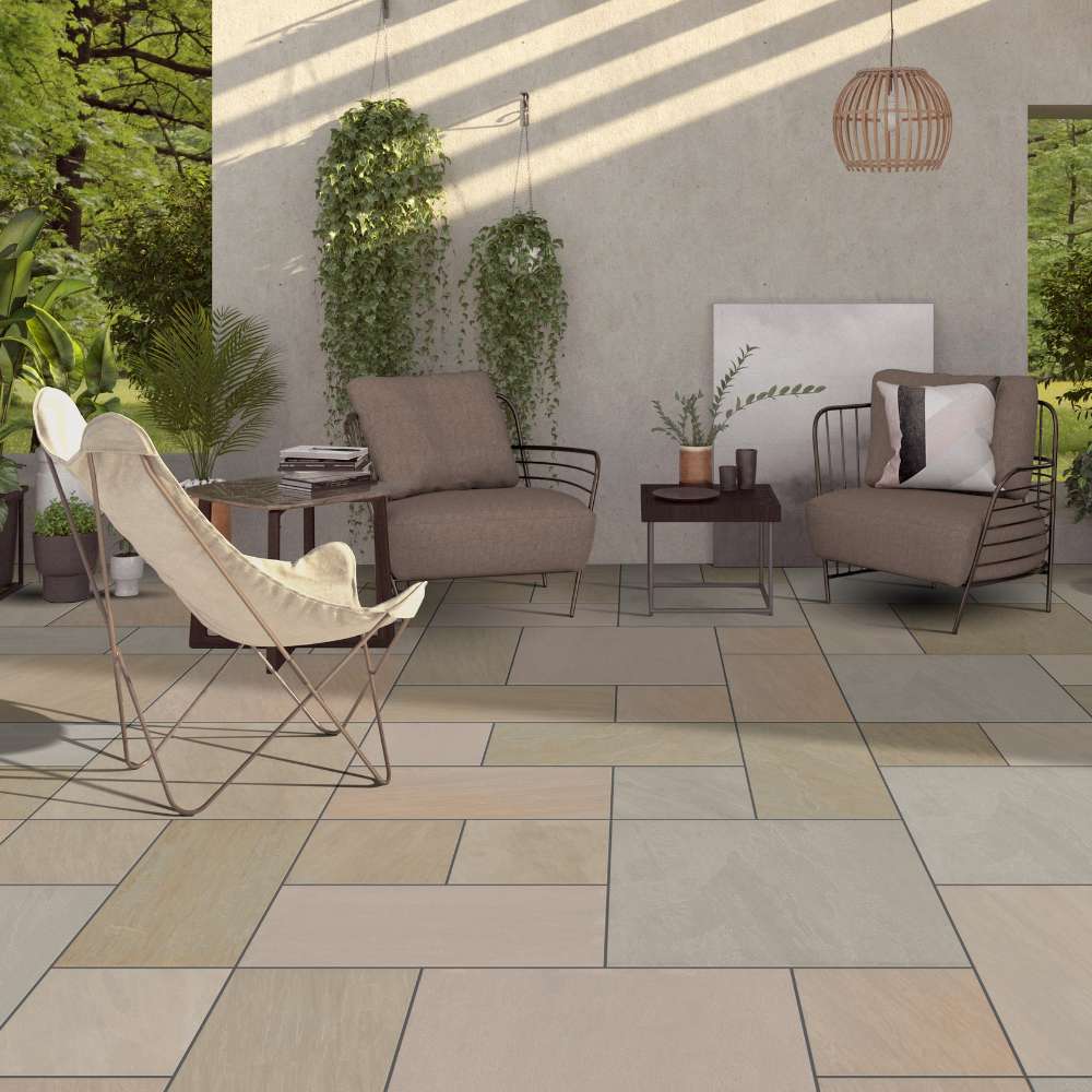 Raj Green Mixed Paving Patio
