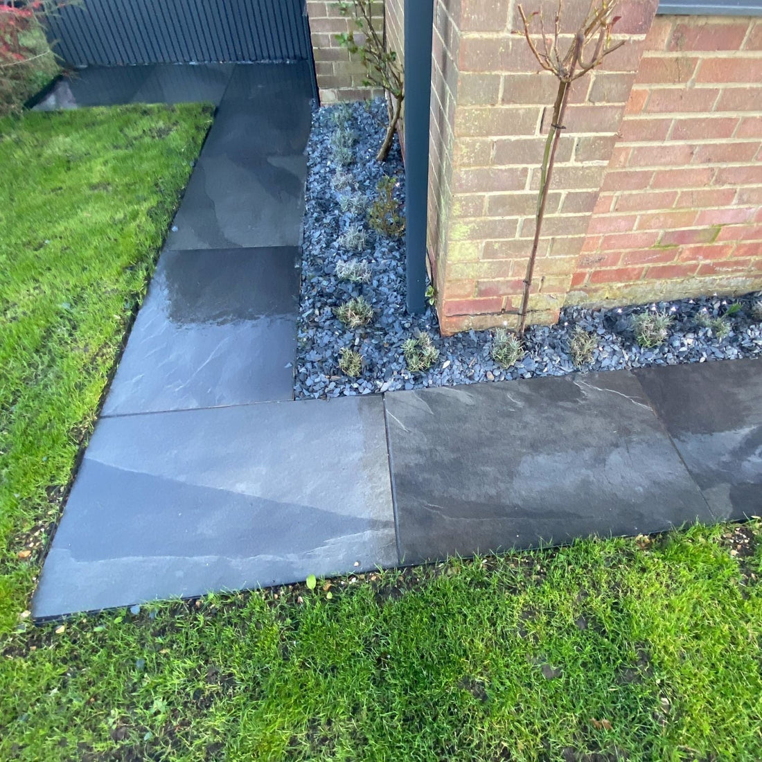 Modern Garden Ideas with Black Porcelain Paving