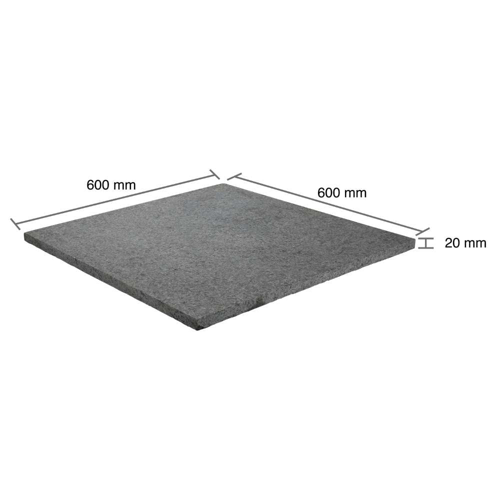 Ash Black Granite 600x600 Paving Slabs