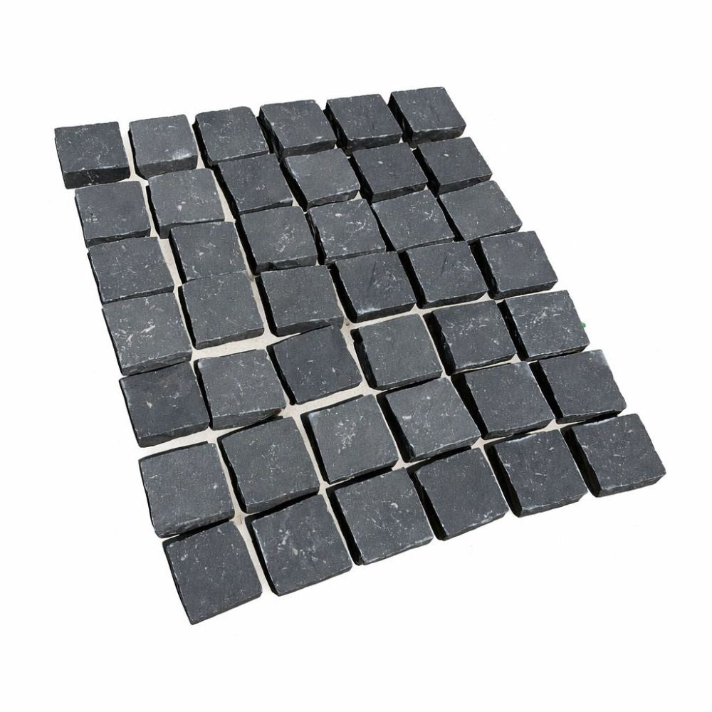 Black Basalt Riven 100X100 Square Setts