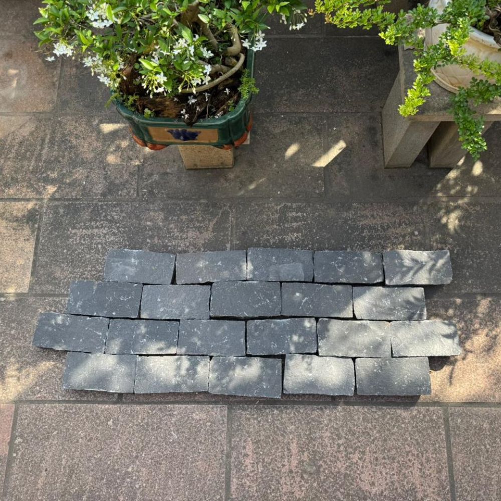 Black Basalt Riven 100X200 Block Setts