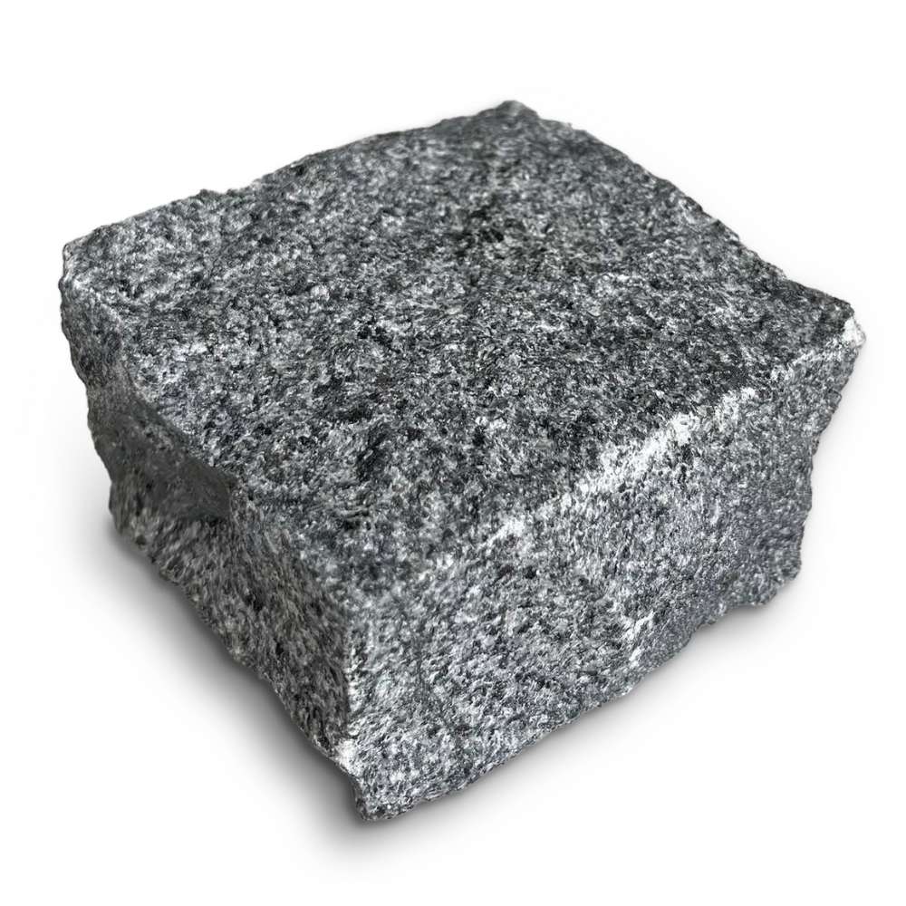 Dark Grey Riven Granite 100X100 Square Setts