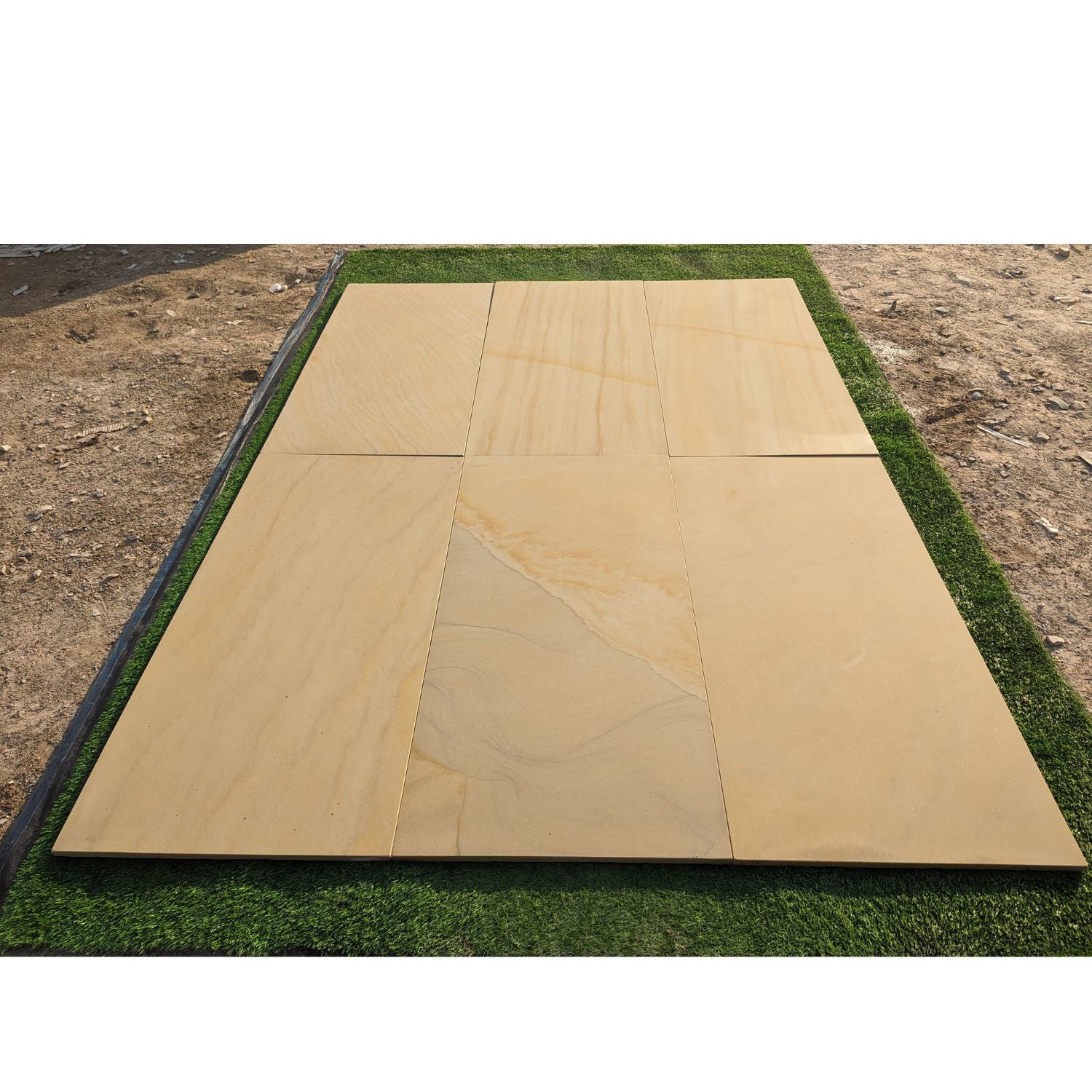 Fossil Mint Smooth Sandstone 600x1200 Sawn Edged Paving Slabs