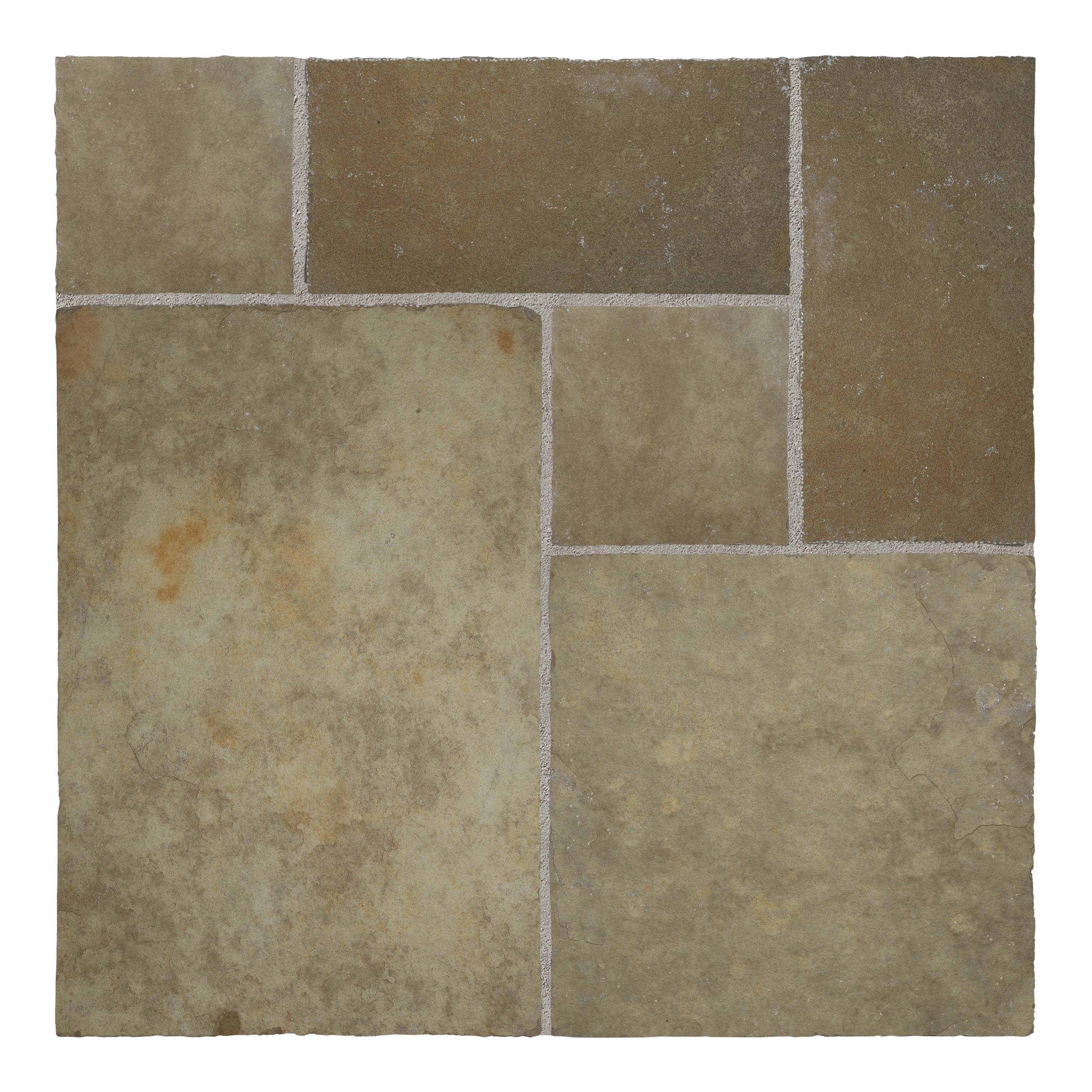 Tandur Yellow Riven Limestone Mixed Patio Sawn Edged Paving Slabs