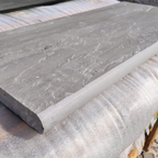 Kandla Grey Riven Sandstone 900x450x35 Sawn Edged Bullnose Steps