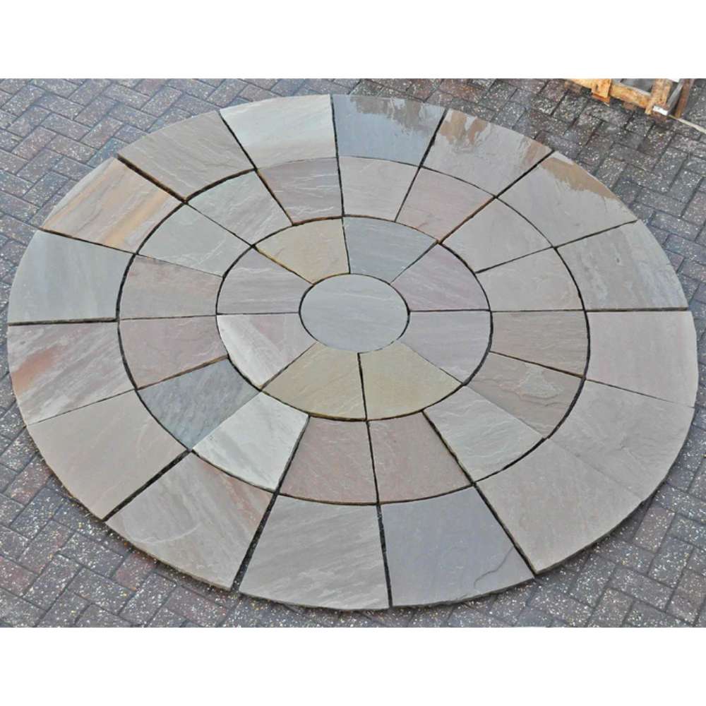 Raj Green Smooth Sandstone 3.0m Paving Circle Excluding SOK