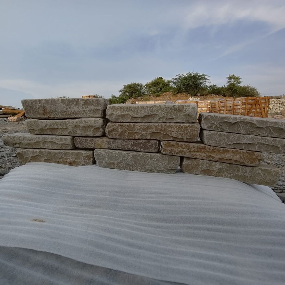 Raj Green Tumbled Sandstone 215x100 Walling