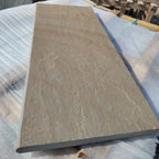 Rippon Buff Riven Sandstone 900x450x35 Sawn Edged Bullnose Steps