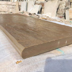 Rippon Buff Riven Sandstone 900x450x35 Sawn Edged Bullnose Steps