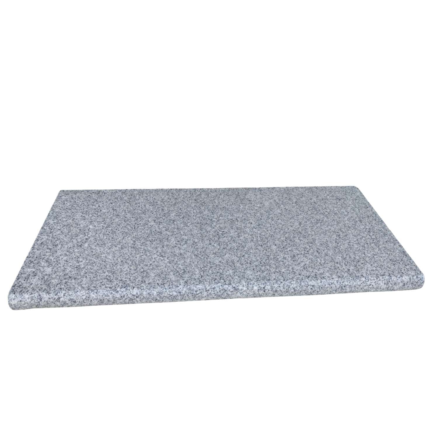 Silver Grey Flamed Granite 400x900x40 Bullnose Steps