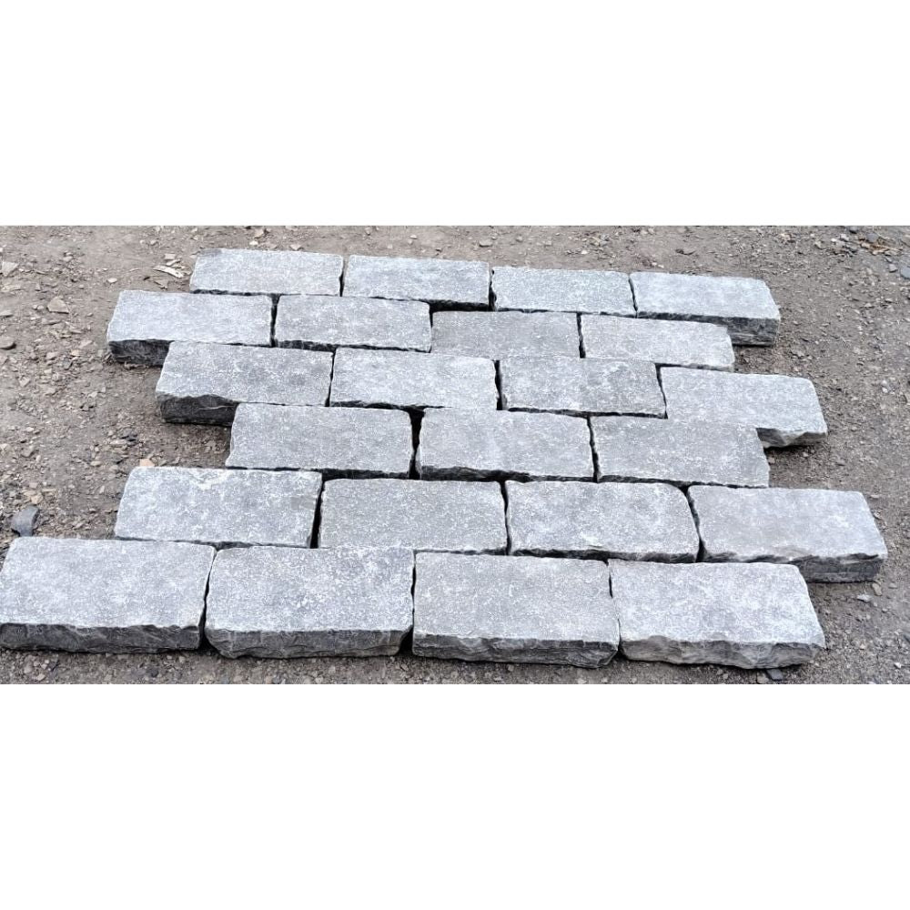Tandur Grey Tumbled Limestone 100X200 Block Setts