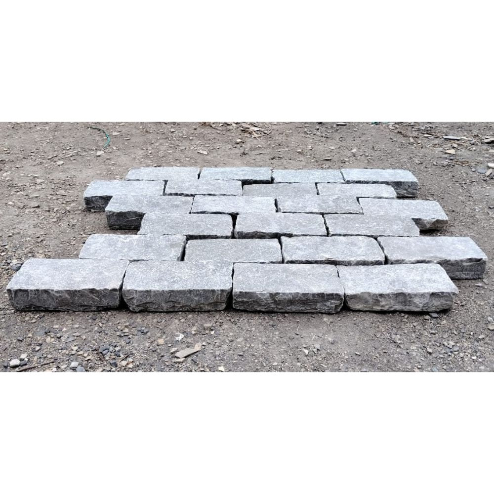 Tandur Grey Tumbled Limestone 100X200 Block Setts