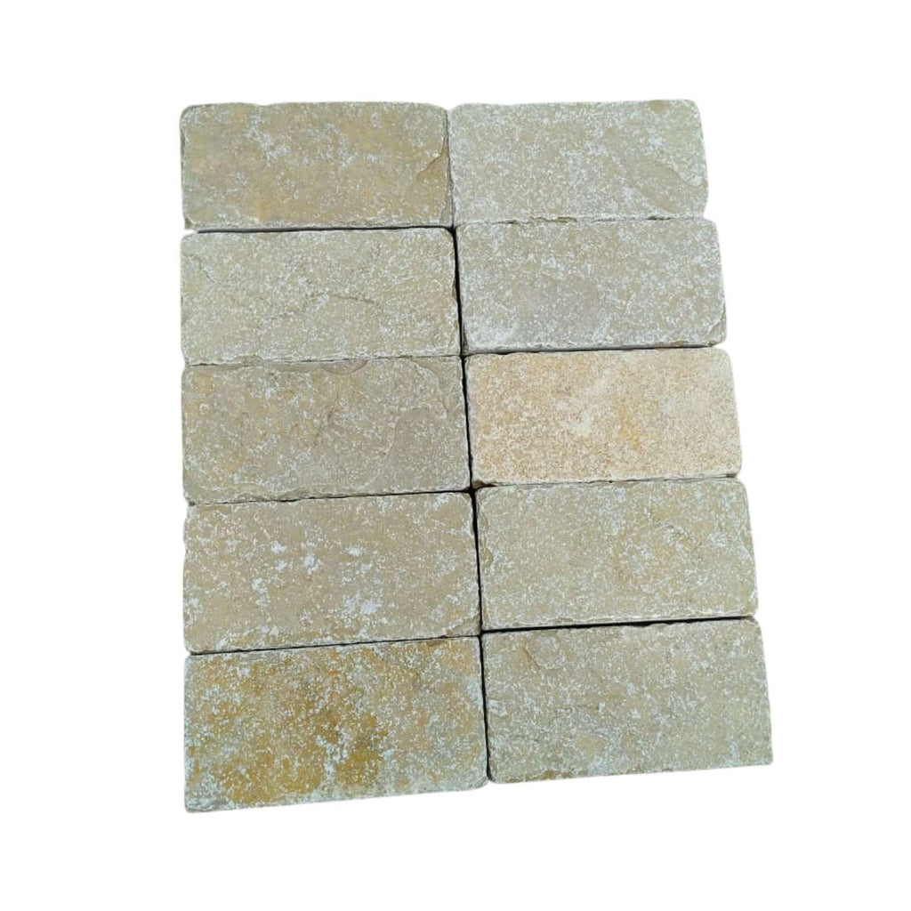 Tandur Yellow Tumbled Sandstone 100X200 Block Setts