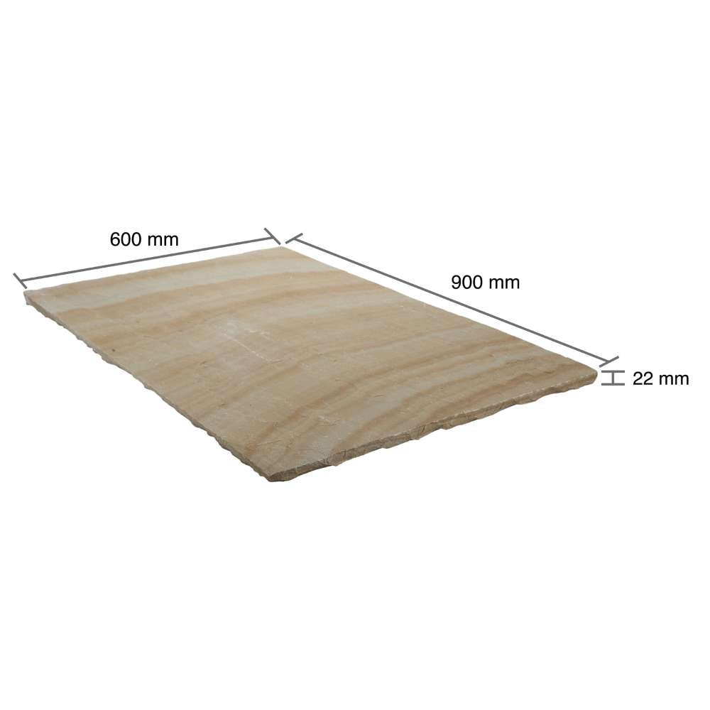 Buff Riven Rippon Buff Riven Sandstone 600x900 Paving Slabs 18mm – Stonewise